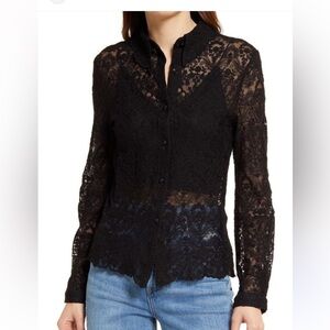 AmyLynn Lace Long Sleeve Blouse Medium NWT